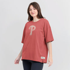 Philadelphia Phillies Fanatics Women's Oversized Elements Raw Edge Future Ground T-Shirt - MLB