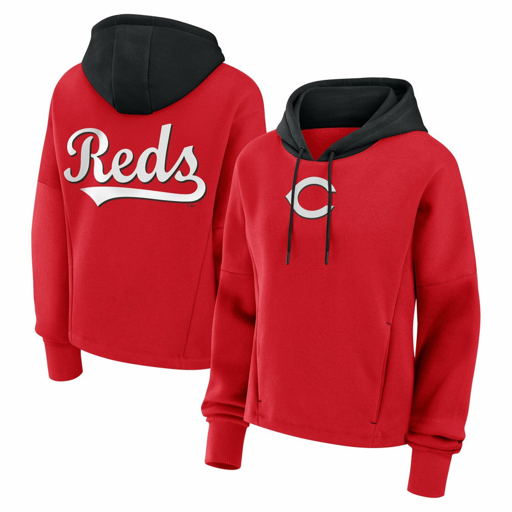 Cincinnati Reds Fanatics Women's Oversized Legacy Favorite Spectator Pullover Hoodie - MLB