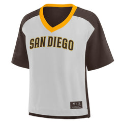 San Diego Padres Fanatics Oversized Race To Win V-Neck T-Shirt - MLB