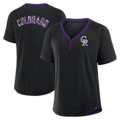 Colorado Rockies Fanatics Women's League Diva Star Raglan V-Neck T-Shirt - MLB