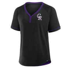 Colorado Rockies Fanatics Women's League Diva Star Raglan V-Neck T-Shirt - MLB