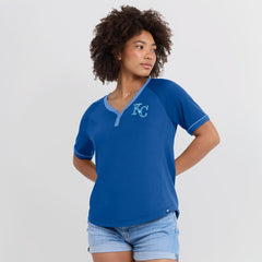 Kansas City Royals Fanatics Women's League Diva Star Raglan V-Neck T-Shirt - MLB