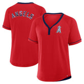 Los Angeles Angels Fanatics Women's League Diva Star Raglan V-Neck T-Shirt - MLB