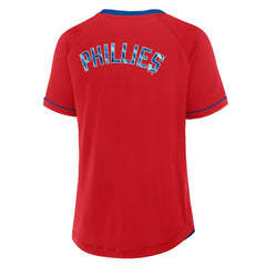 Philadelphia Phillies Fanatics Women's League Diva Star Raglan V-Neck T-Shirt - MLB