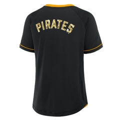 Pittsburgh Pirates Fanatics Women's League Diva Star Raglan V-Neck T-Shirt - MLB