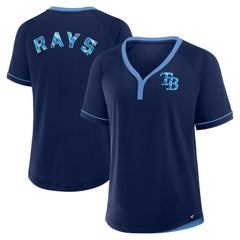 Tampa Bay Rays Fanatics Women's League Diva Star Raglan V-Neck T-Shirt - MLB