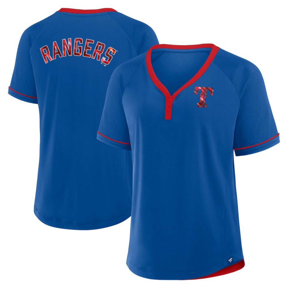 Texas Rangers Fanatics Women's League Diva Star Raglan V-Neck T-Shirt - MLB