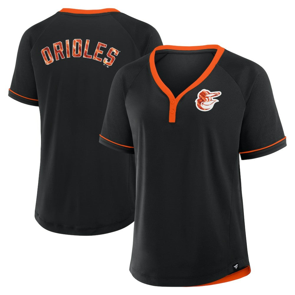 Baltimore Orioles Fanatics Women's League Diva Star Raglan V-Neck T-Shirt - MLB