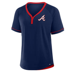 Atlanta Braves Fanatics Women's League Diva Star Raglan V-Neck T-Shirt - MLB