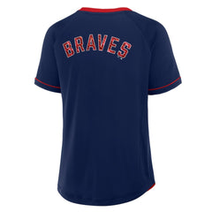 Atlanta Braves Fanatics Women's League Diva Star Raglan V-Neck T-Shirt - MLB