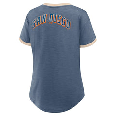 San Diego Padres Fanatics Women's Binge Worthy Stadium Slub V-Neck T-Shirt - MLB