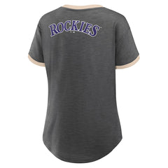 Colorado Rockies Fanatics Women's Binge Worthy Stadium Slub V-Neck T-Shirt - MLB