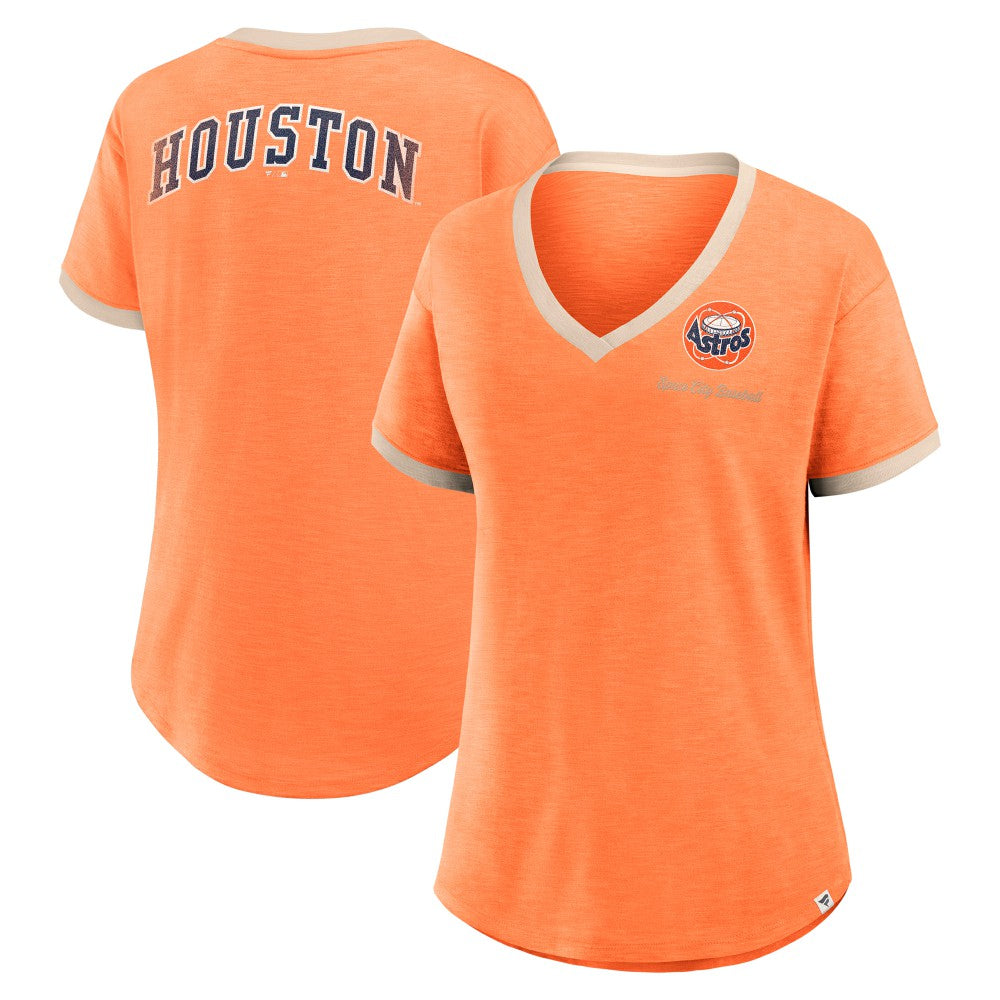 Houston Astros Fanatics Women's Binge Worthy Stadium Slub V-Neck T-Shirt - MLB