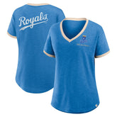 Kansas City Royals Fanatics Women's Binge Worthy Stadium Slub V-Neck T-Shirt - MLB