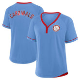 St. Louis Cardinals Fanatics Women's Cooperstown Collection League Diva V-Neck T-Shirt - MLB