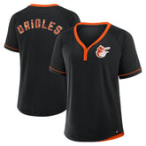 Baltimore Orioles Fanatics Women's Cooperstown Collection League Diva Raglan V-Neck T-Shirt - MLB