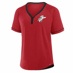 Cincinnati Reds Fanatics Women's Cooperstown Collection League Diva Raglan V-Neck T-Shirt - MLB