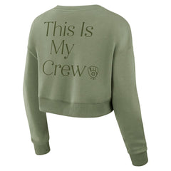 Milwaukee Brewers Fanatics Women's Studio Cropped Pullover Sweatshirt - MLB
