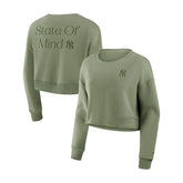 New York Yankees Fanatics Women's Studio Cropped Pullover Sweatshirt - MLB