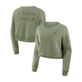 Atlanta Braves Fanatics Women's Studio Cropped Pullover Sweatshirt - MLB