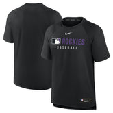 Colorado Rockies Nike Authentic Collection Pregame Raglan Dri-FIT T-Shirt - MLB