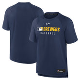 Milwaukee Brewers Nike Authentic Collection Pregame Raglan Dri-FIT T-Shirt - MLB