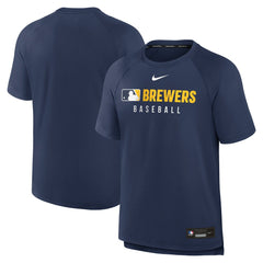 Milwaukee Brewers Nike Authentic Collection Pregame Raglan Dri-FIT T-Shirt - MLB