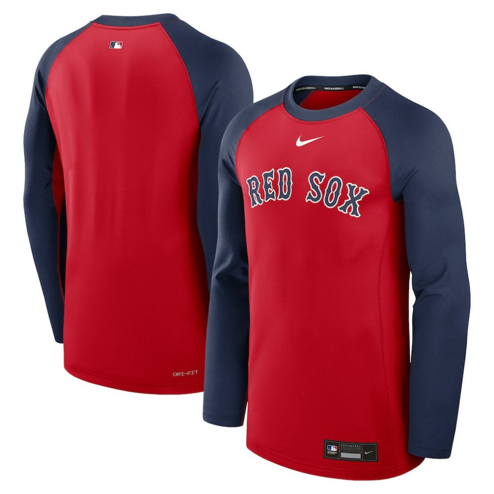 Boston Red Sox Nike Authentic Collection Game Time Raglan Dri-FIT Long Sleeve T-Shirt - MLB