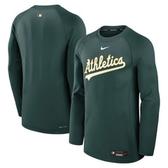 Athletics Nike Authentic Collection Game Time Raglan Dri-FIT Long Sleeve T-Shirt - MLB