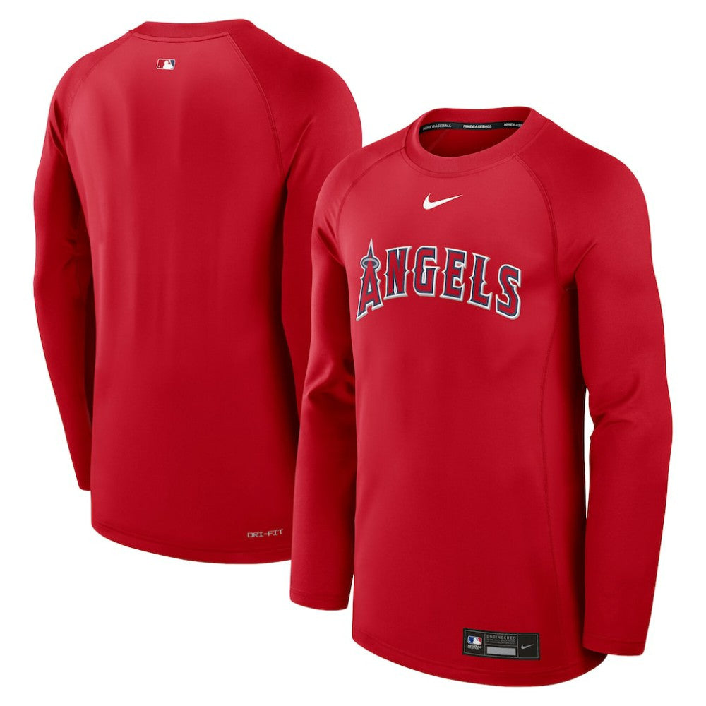 Los Angeles Angels Nike Authentic Collection Game Time Raglan Dri-FIT Long Sleeve T-Shirt - MLB