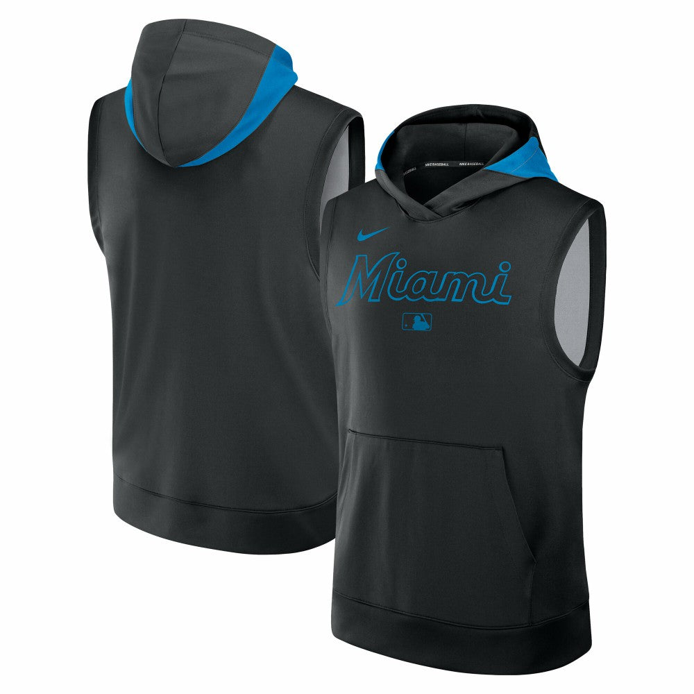 Miami Marlins Nike Authentic Collection Dri-FIT Sleeveless Hoodie - MLB
