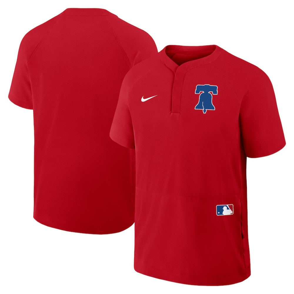 Philadelphia Phillies Nike Authentic Collection Raglan Short Sleeve Windshirt - MLB