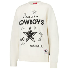 Dallas Cowboys Women's Lightweight 3.0 Logo Pullover Sweatshirt Cream | Mitchell & Ness