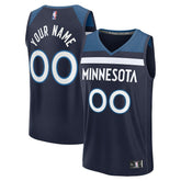 Minnesota Timberwolves Fastbreak Custom Jersey Icon Edition Navy - NBA