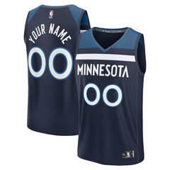 Minnesota Timberwolves Fastbreak Custom Jersey Icon Edition Navy - NBA