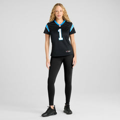 Number 1 Bride Carolina Panthers Women's Game Jersey Black | Nike for Sale