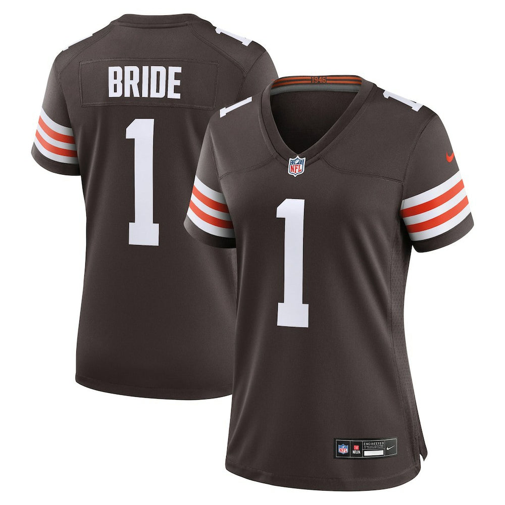 Number 1 Bride Cleveland Browns Women's Game Jersey Brown | Nike for Sale