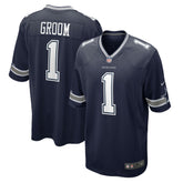 Number 1 Groom Dallas Cowboys Game Jersey Navy | Nike for Sale