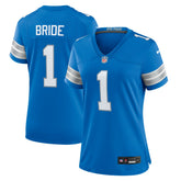 Number 1 Bride Detroit Lions Women's Game Jersey Blue | Nike for Sale