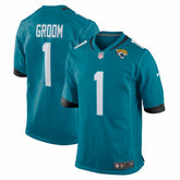 Number 1 Groom Jacksonville Jaguars Game Jersey Teal | Nike for Sale