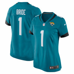 Number 1 Bride Jacksonville Jaguars Women's Game Jersey Teal | Nike for Sale