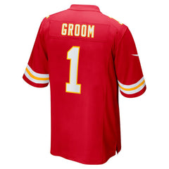Number 1 Groom Kansas City Chiefs Game Jersey Red | Nike for Sale