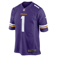 Number 1 Groom Minnesota Vikings Game Jersey Purple | Nike for Sale