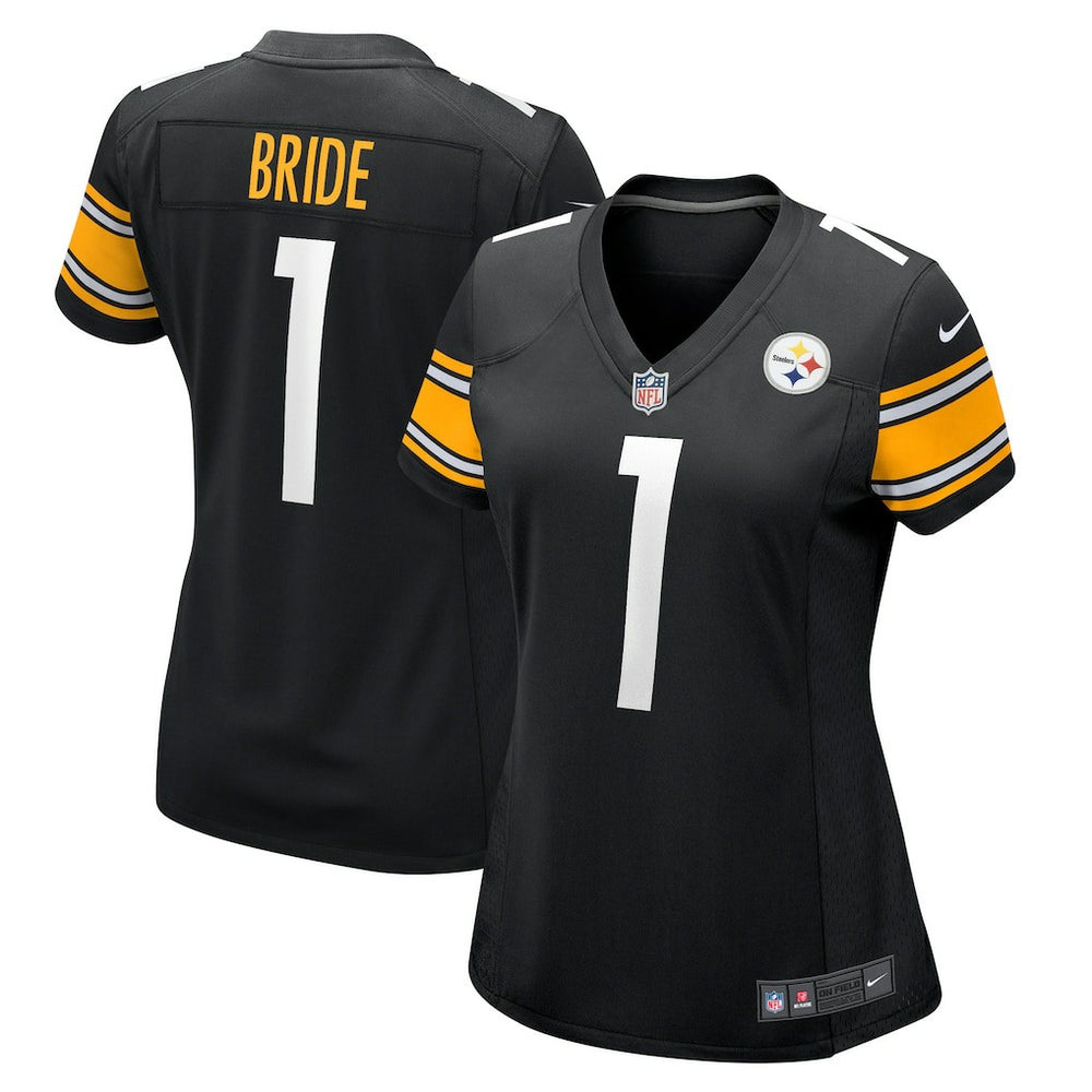 Number 1 Bride Pittsburgh Steelers Women's Game Jersey Black | Nike for Sale