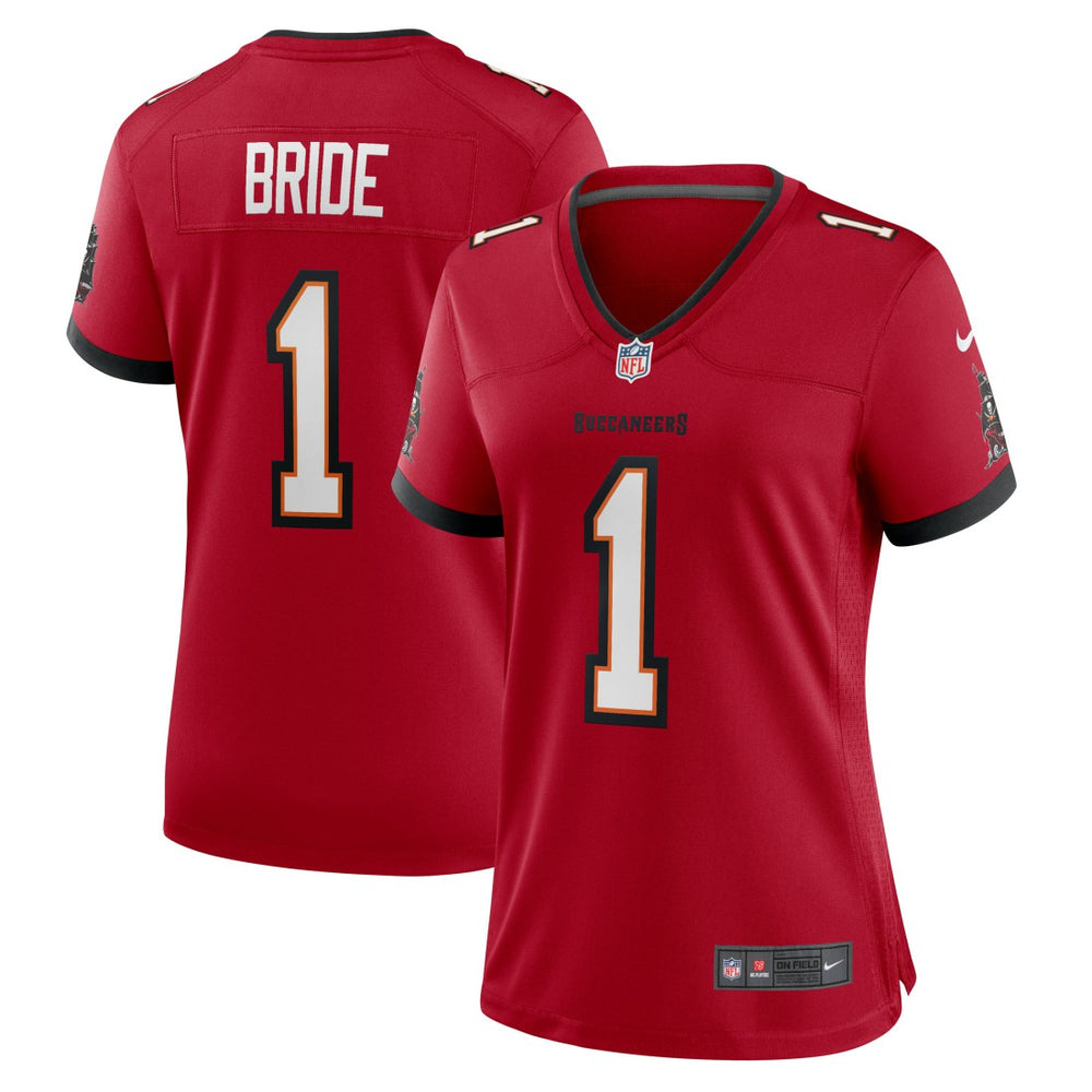 Number 1 Bride Tampa Bay Buccaneers Women's Game Jersey Red | Nike for Sale