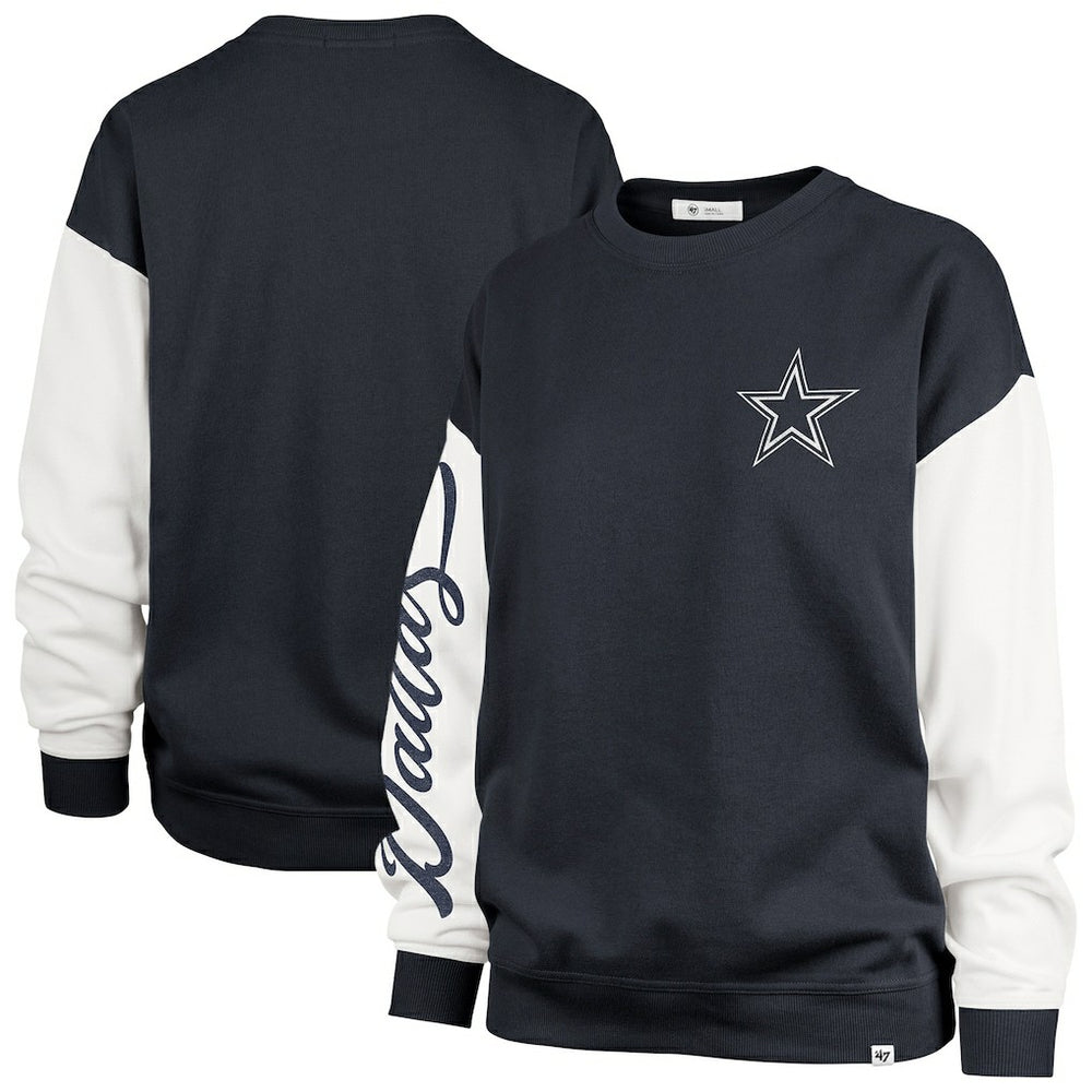 Dallas Cowboys '47 Women's Double Header Rise Andie Pullover Sweatshirt Blue | 47 brand