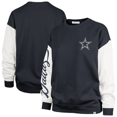 Dallas Cowboys '47 Women's Double Header Rise Andie Pullover Sweatshirt Blue | 47 brand