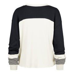 Dallas Cowboys '47 Women's Plus Size Double Header Curve Toni Long Sleeve T-Shirt Cream/Navy | 47 brand