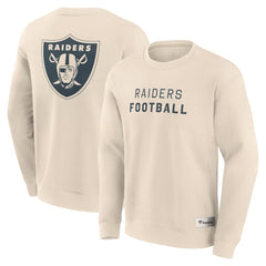 Las Vegas Raiders Elements Future Ground Lettering Pullover Sweatshirt Cream | Fanatics