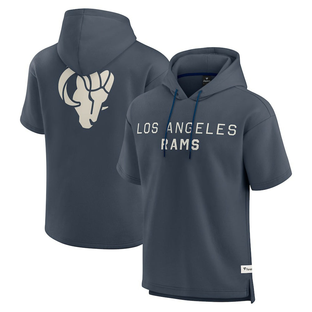 Los Angeles Rams Elements Future Ground Lettering Short Sleeve Pullover Hoodie Navy | Fanatics